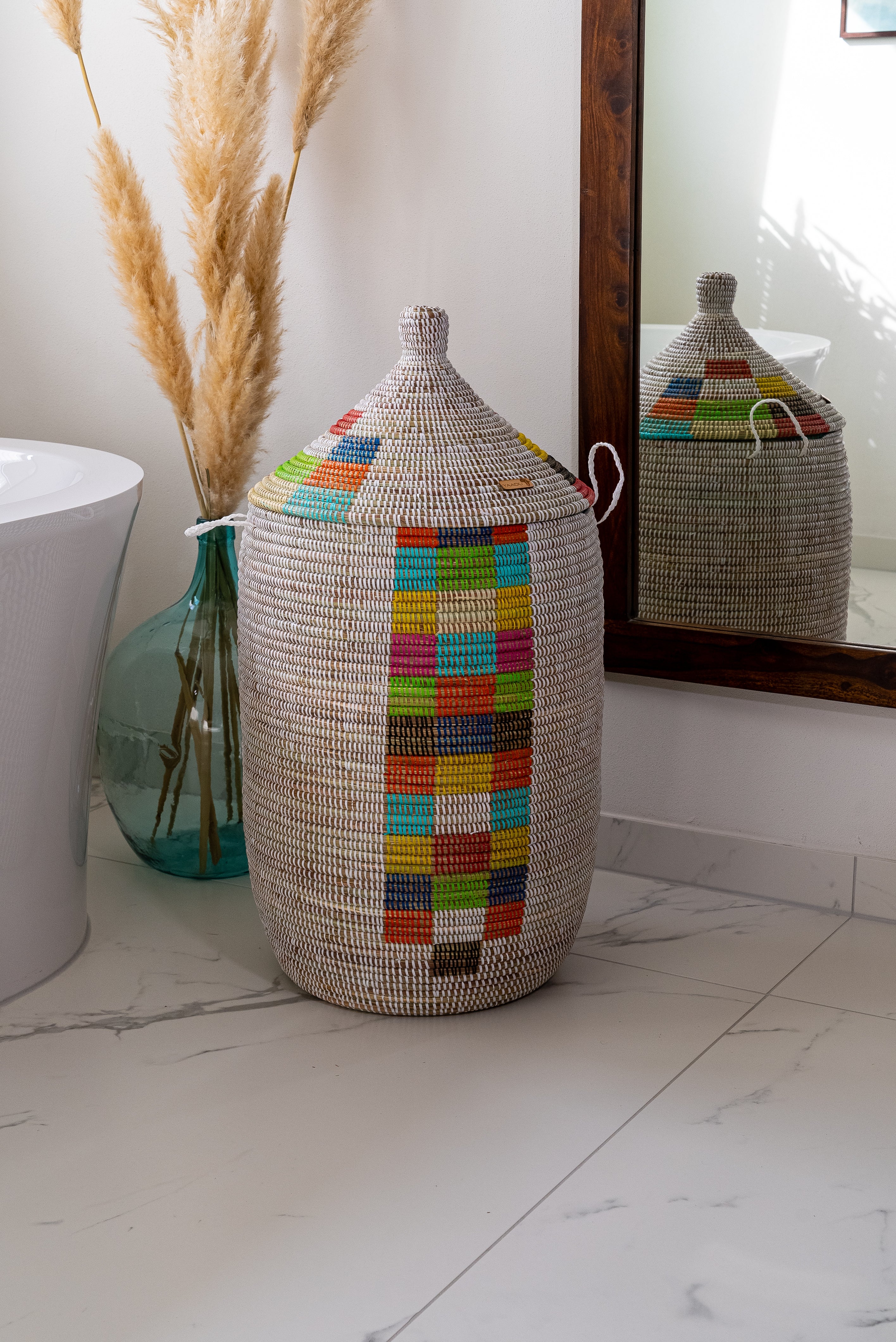 Wäschekorb mit traditionellem Deckel - large – Demba