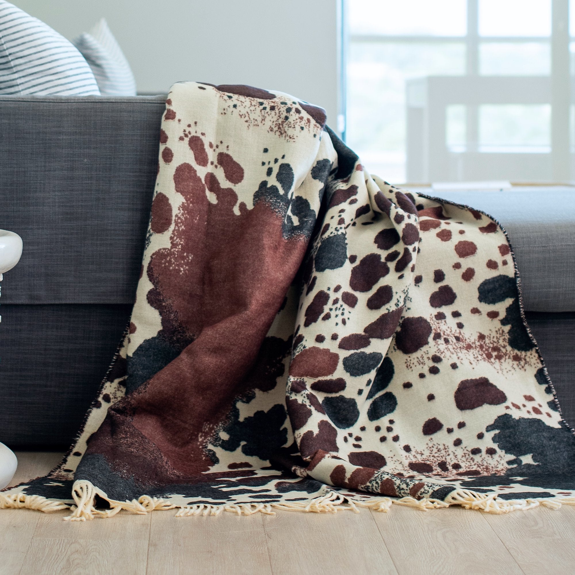 Accogliente coperta per divano africana - Nguni - 180 x 140 cm