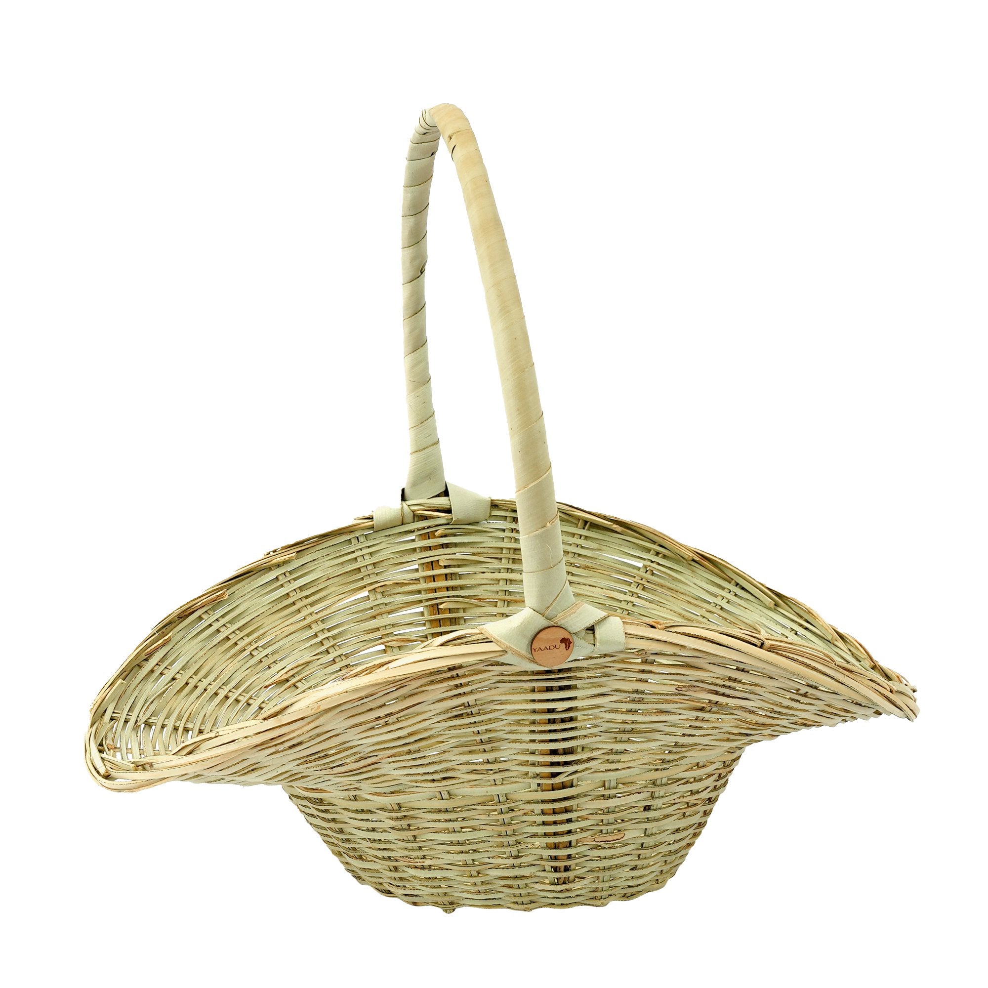 Oval shopping basket with handle – Sadio woven basket