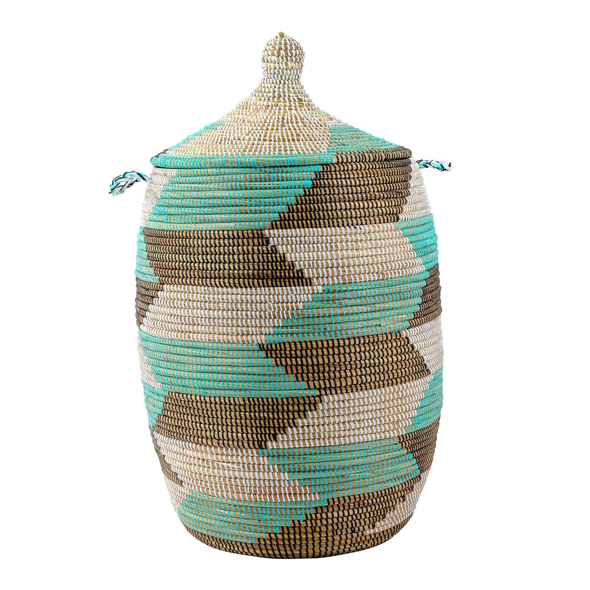 African XXL laundry basket with traditional lid – Meroe