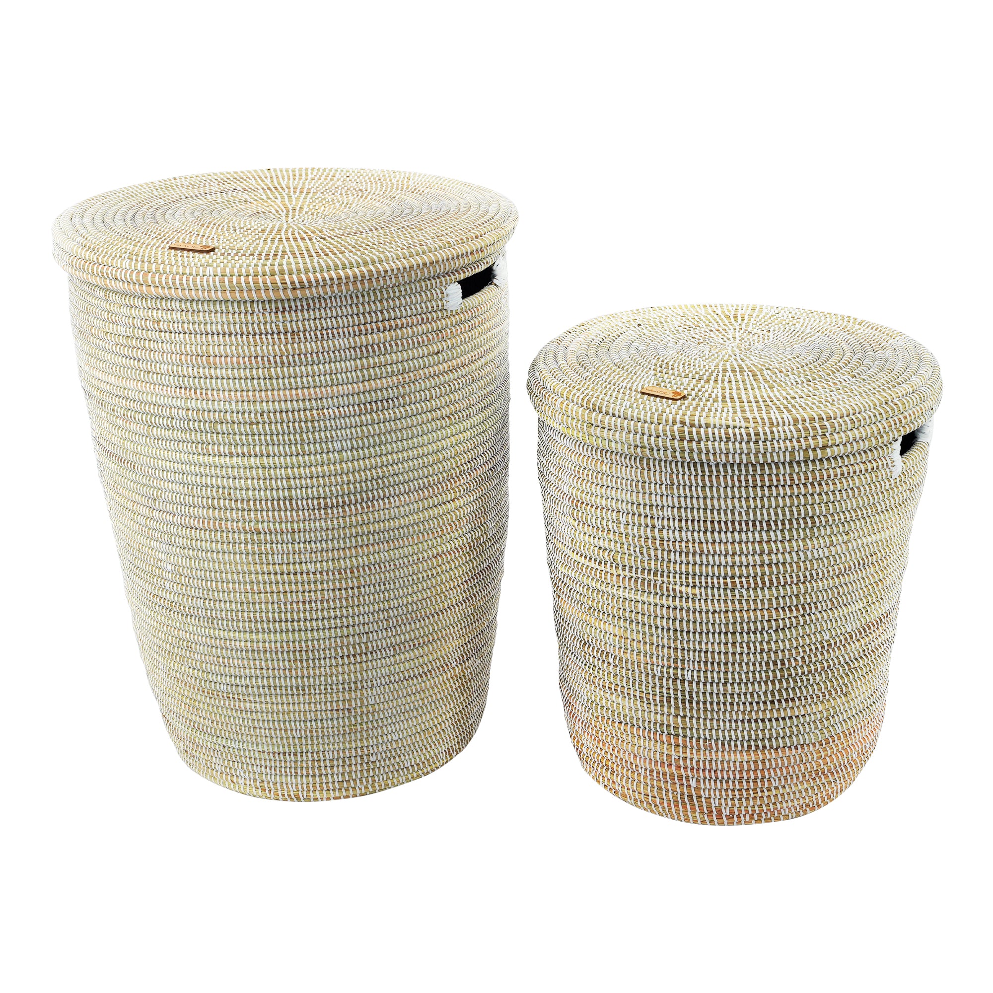 African laundry baskets with flat lid – white