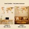 Größenvergleich Weltkarte – Varianten M (150×75 cm) und L (200×100 cm)

